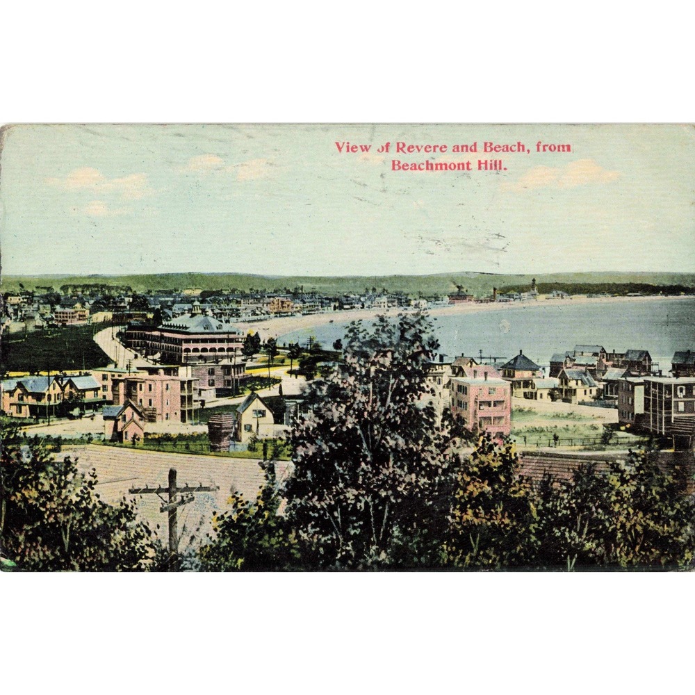 1909 Postcard View Of Revere & Beach From Belmont Hill Massachusetts MA C9